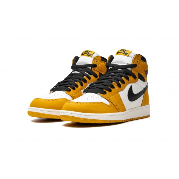 Nike Air Jordan 1 High Grundschule Yellow Ochre  Black FD1437-701 Schuhe