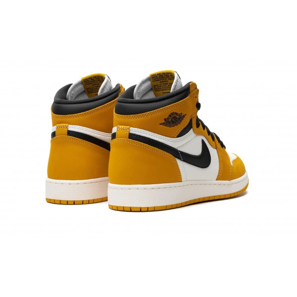 Nike Air Jordan 1 High Grundschule Yellow Ochre  Black FD1437-701 Schuhe